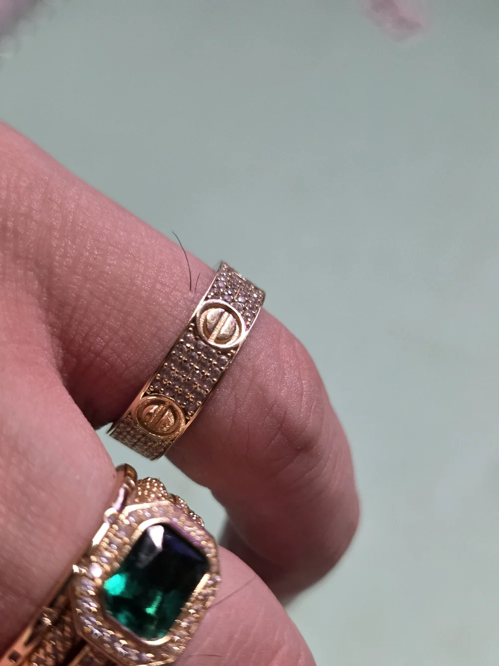 Beautiful Elegant 14k Gold MOTIF Screws Ring